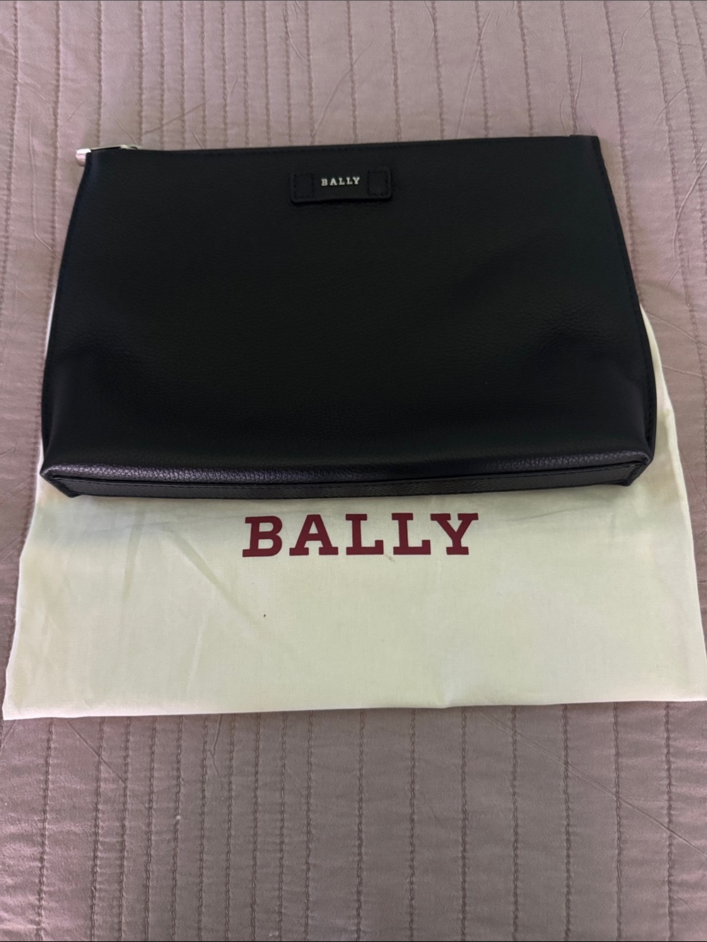 Bally Black Leather Toiletry Pouch